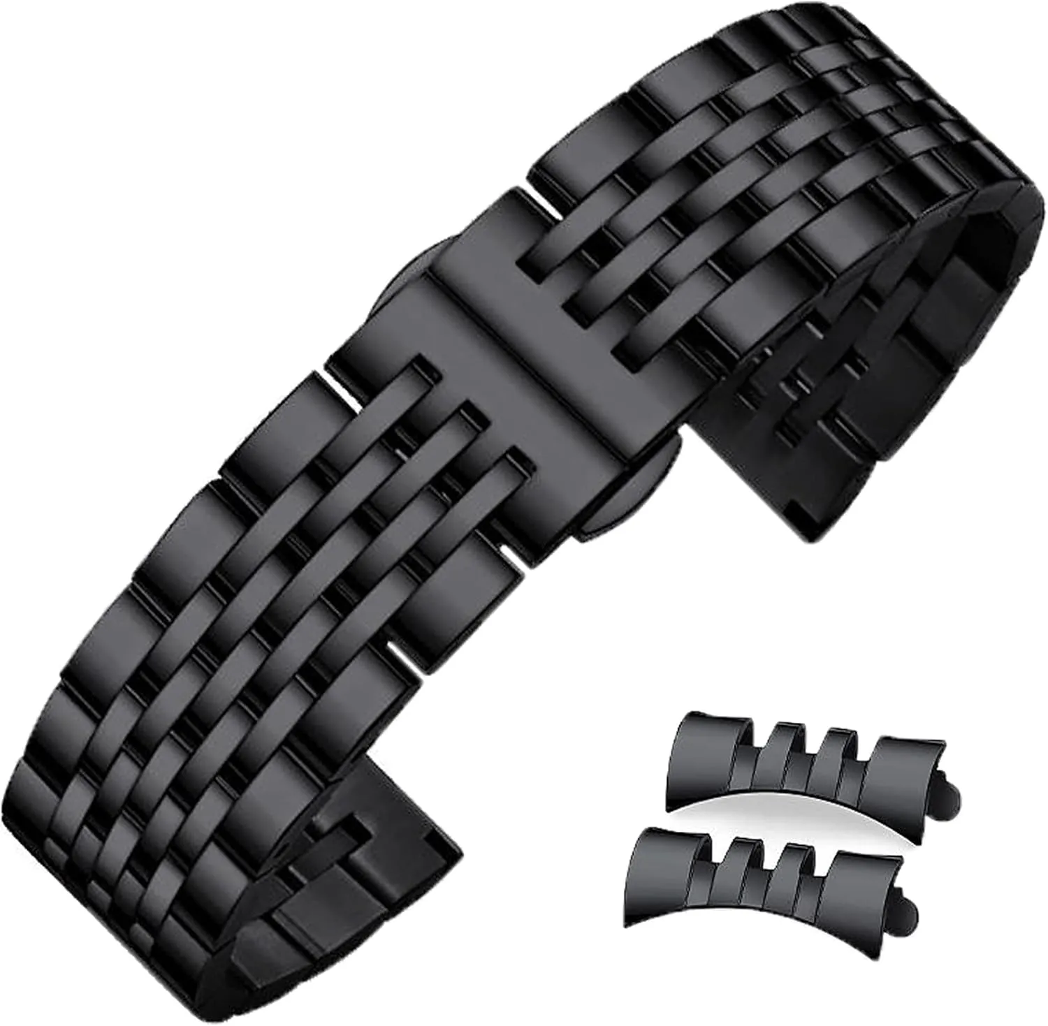 Stainless Steel Watch Band Straight & Curved End 14mm 16mm 18mm 19mm 20mm 21mm 22mm 23mm 24mm Premium Polished Metal Watch Band Bracelet Universal Smartwatch Replacement Strap Men Women