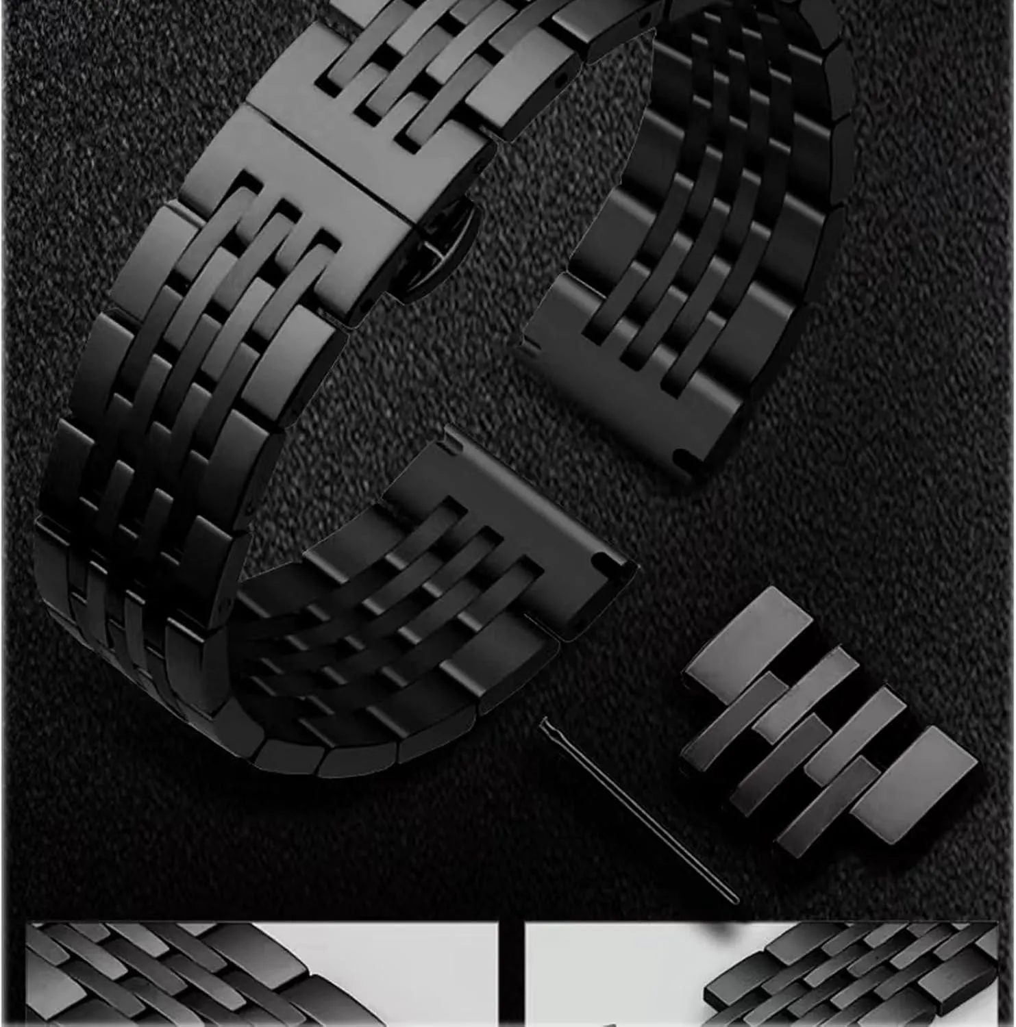Stainless Steel Watch Band Straight & Curved End 14mm 16mm 18mm 19mm 20mm 21mm 22mm 23mm 24mm Premium Polished Metal Watch Band Bracelet Universal Smartwatch Replacement Strap Men Women