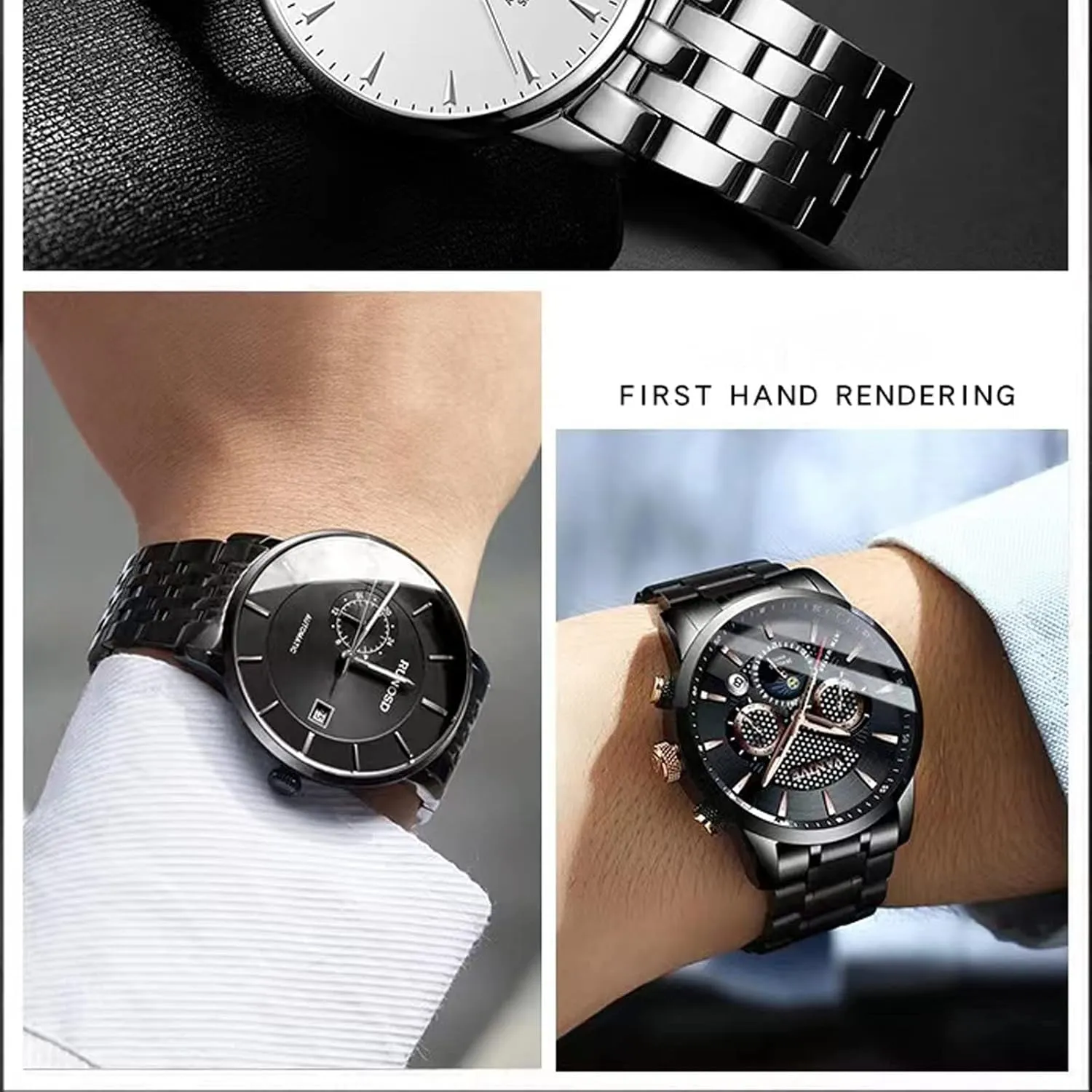 Stainless Steel Watch Band Straight & Curved End 14mm 16mm 18mm 19mm 20mm 21mm 22mm 23mm 24mm Premium Polished Metal Watch Band Bracelet Universal Smartwatch Replacement Strap Men Women