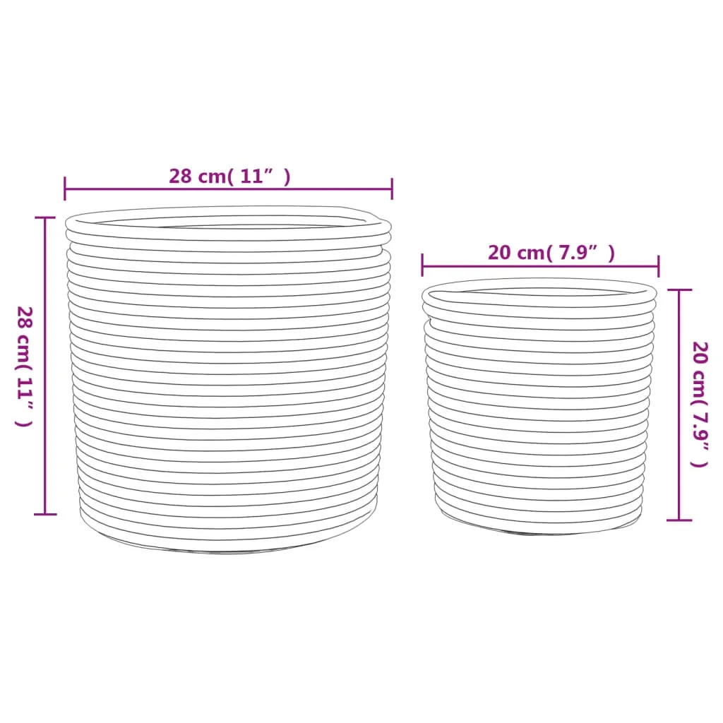 Storage Baskets 2 pcs White and Black Cotton