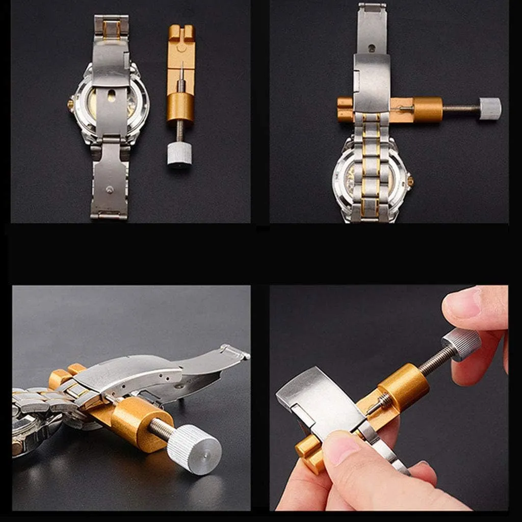 Strap Adjustment Watch Band Link Adjust Tool Bracelet Chain Pin Remover Adjuster Repair Tool Kits for Men Women Watches, Blue