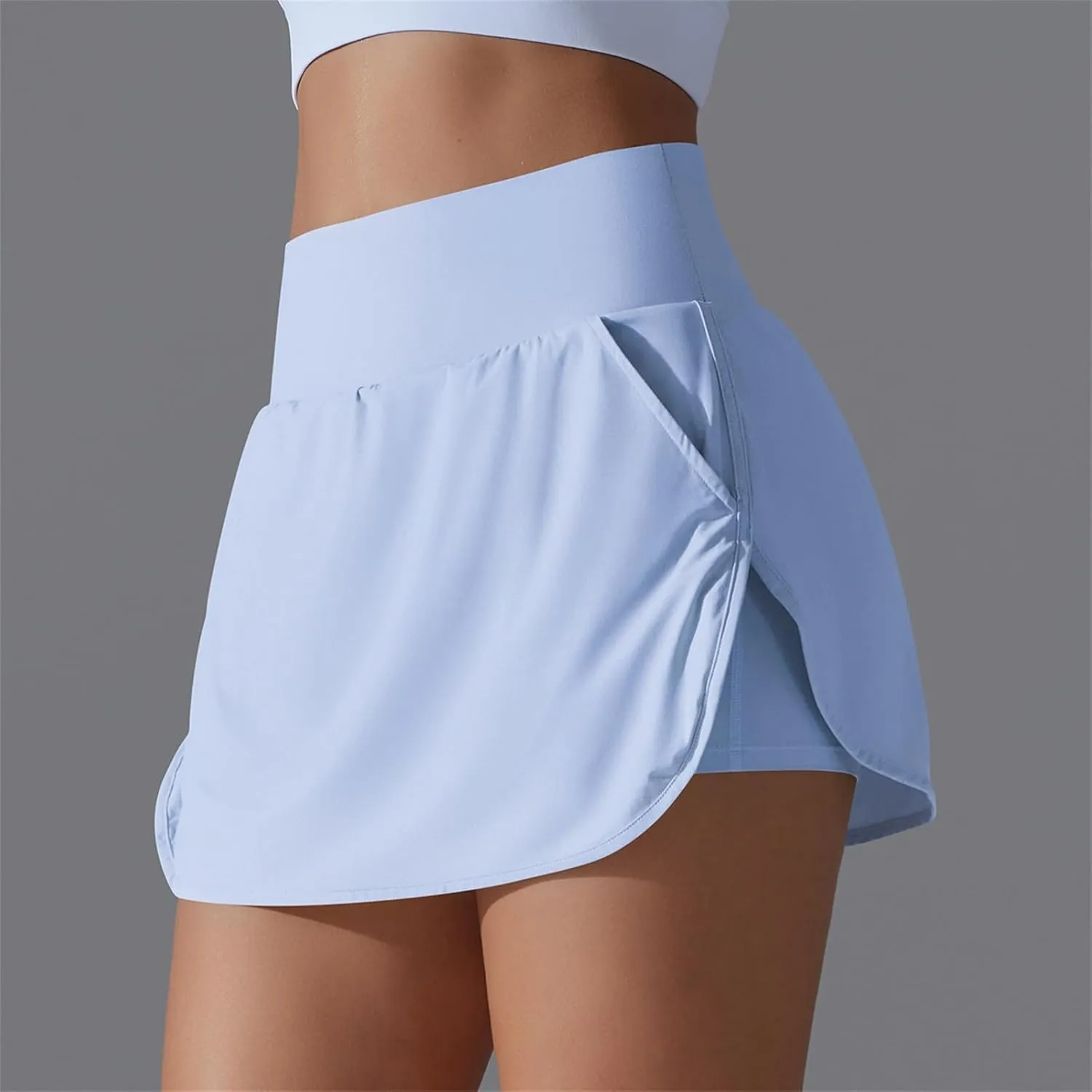 Tennis Skirts Women High Waisted Stretchy Smooth Athletic Skirt Lightweight 2025 Solid Color Sun Protection Skort