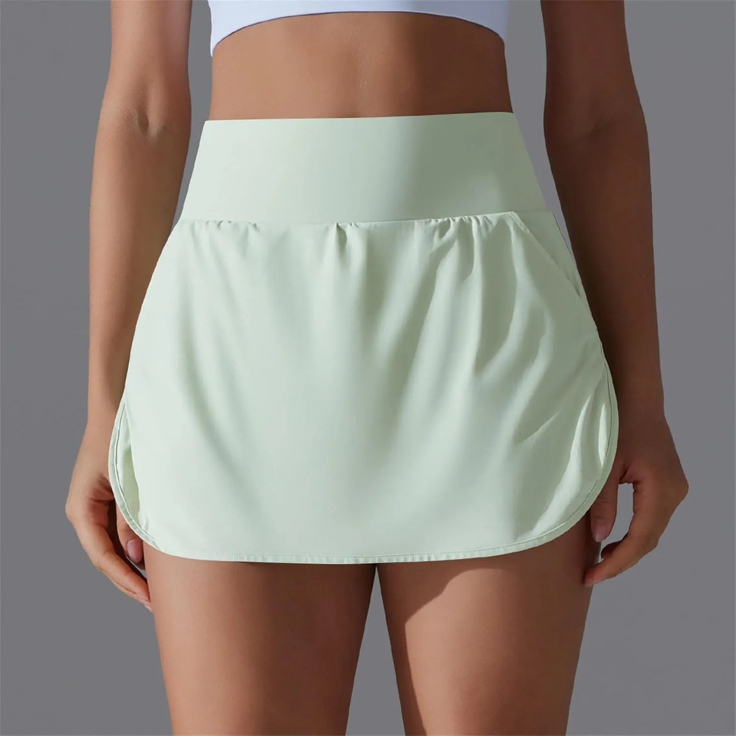 Tennis Skirts Women High Waisted Stretchy Smooth Athletic Skirt Lightweight 2025 Solid Color Sun Protection Skort
