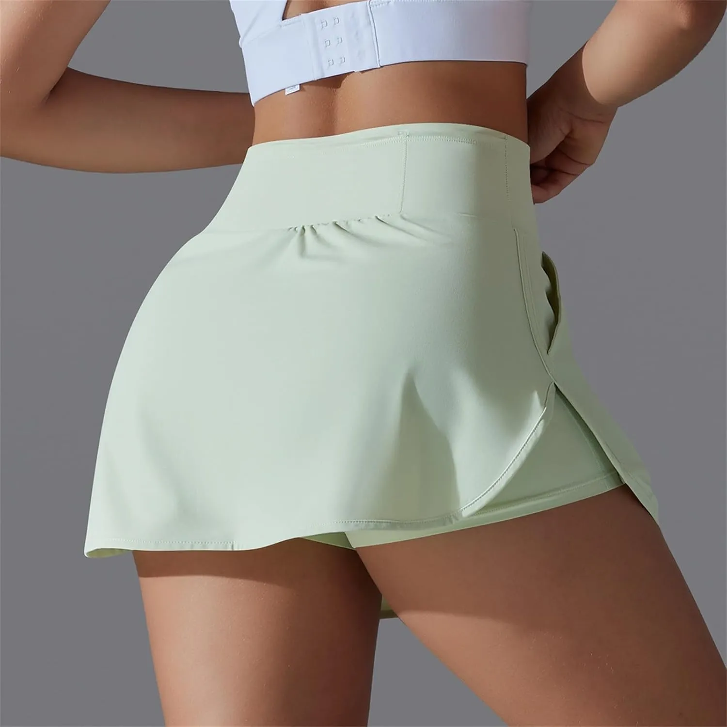 Tennis Skirts Women High Waisted Stretchy Smooth Athletic Skirt Lightweight 2025 Solid Color Sun Protection Skort
