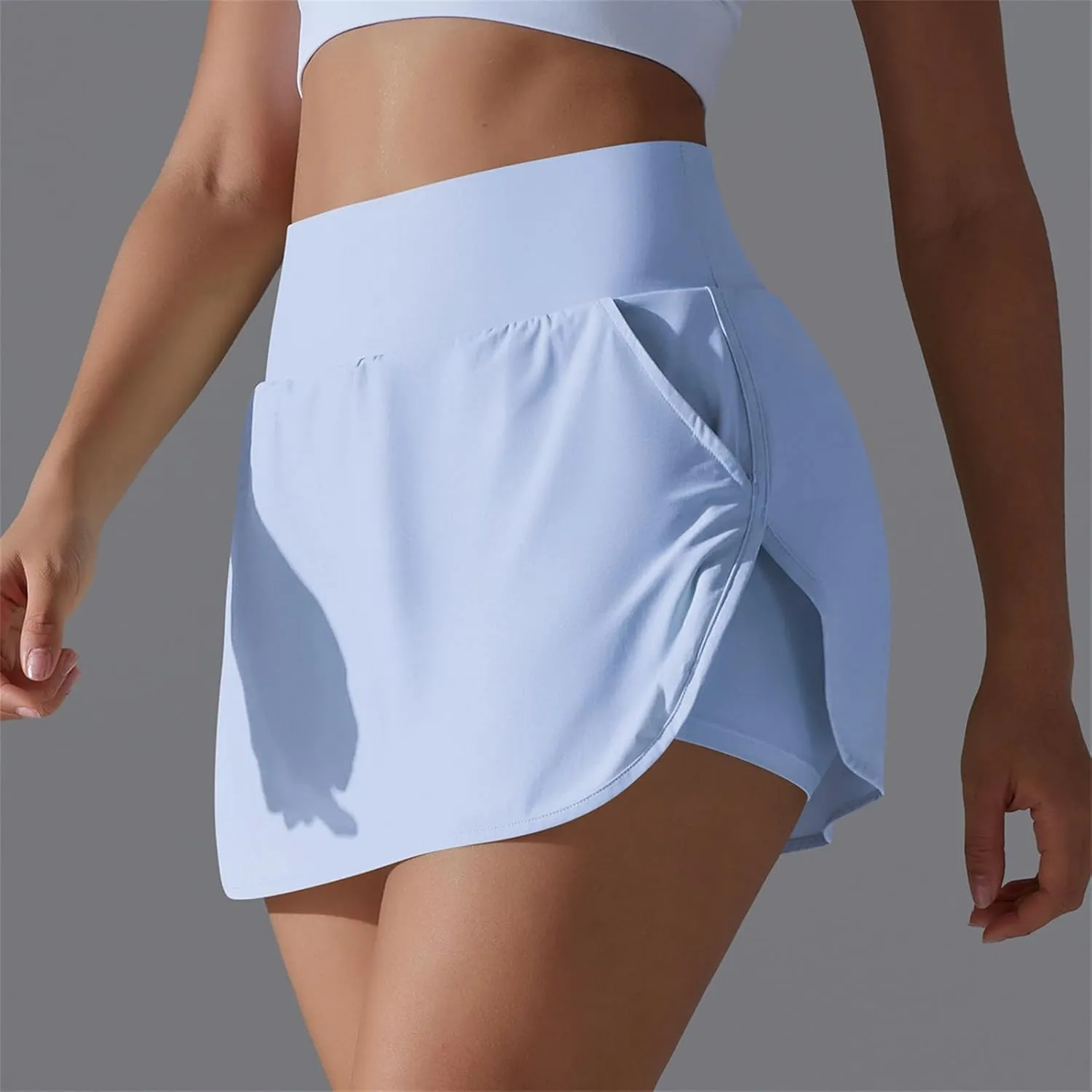 Tennis Skirts Women High Waisted Stretchy Smooth Athletic Skirt Lightweight 2025 Solid Color Sun Protection Skort