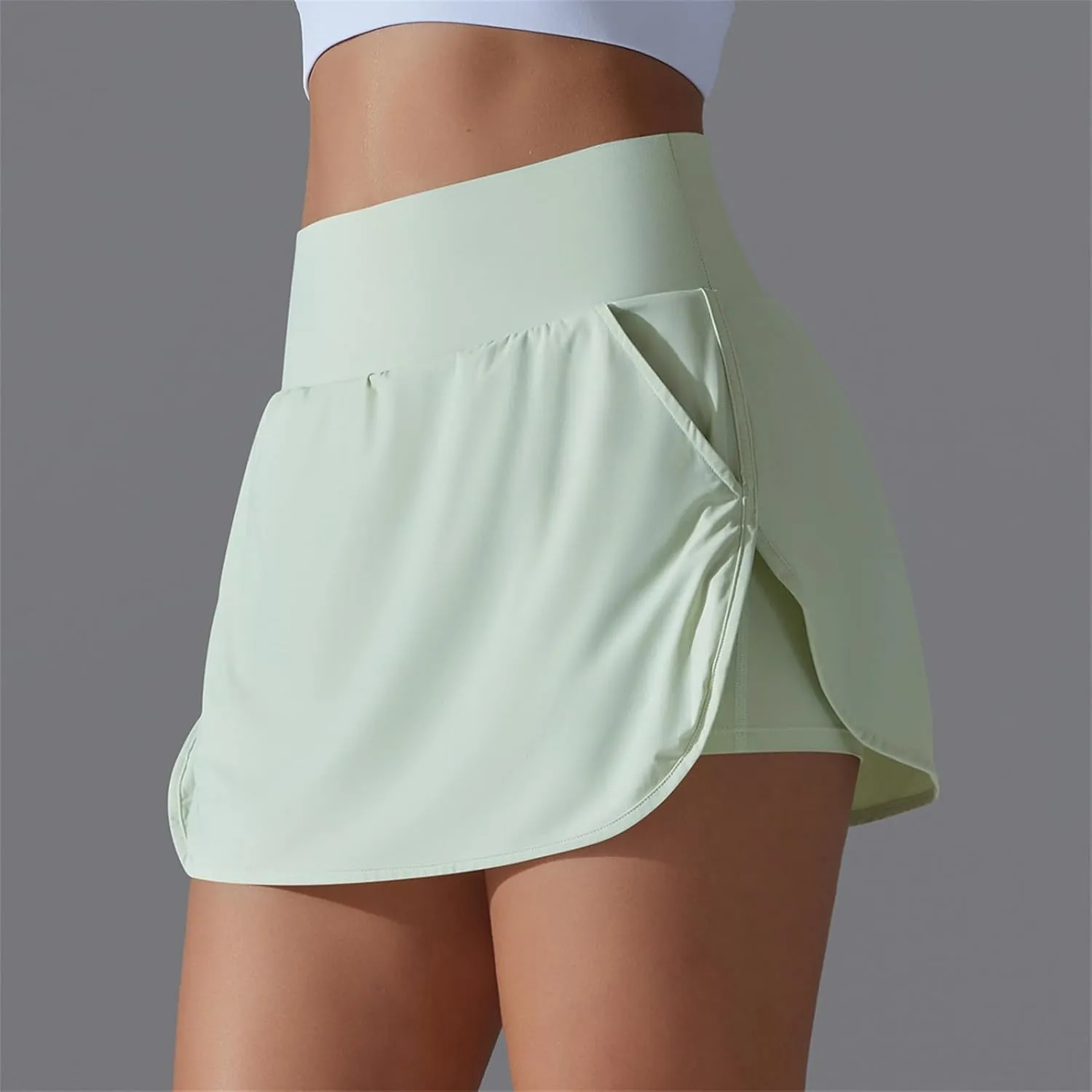 Tennis Skirts Women High Waisted Stretchy Smooth Athletic Skirt Lightweight 2025 Solid Color Sun Protection Skort