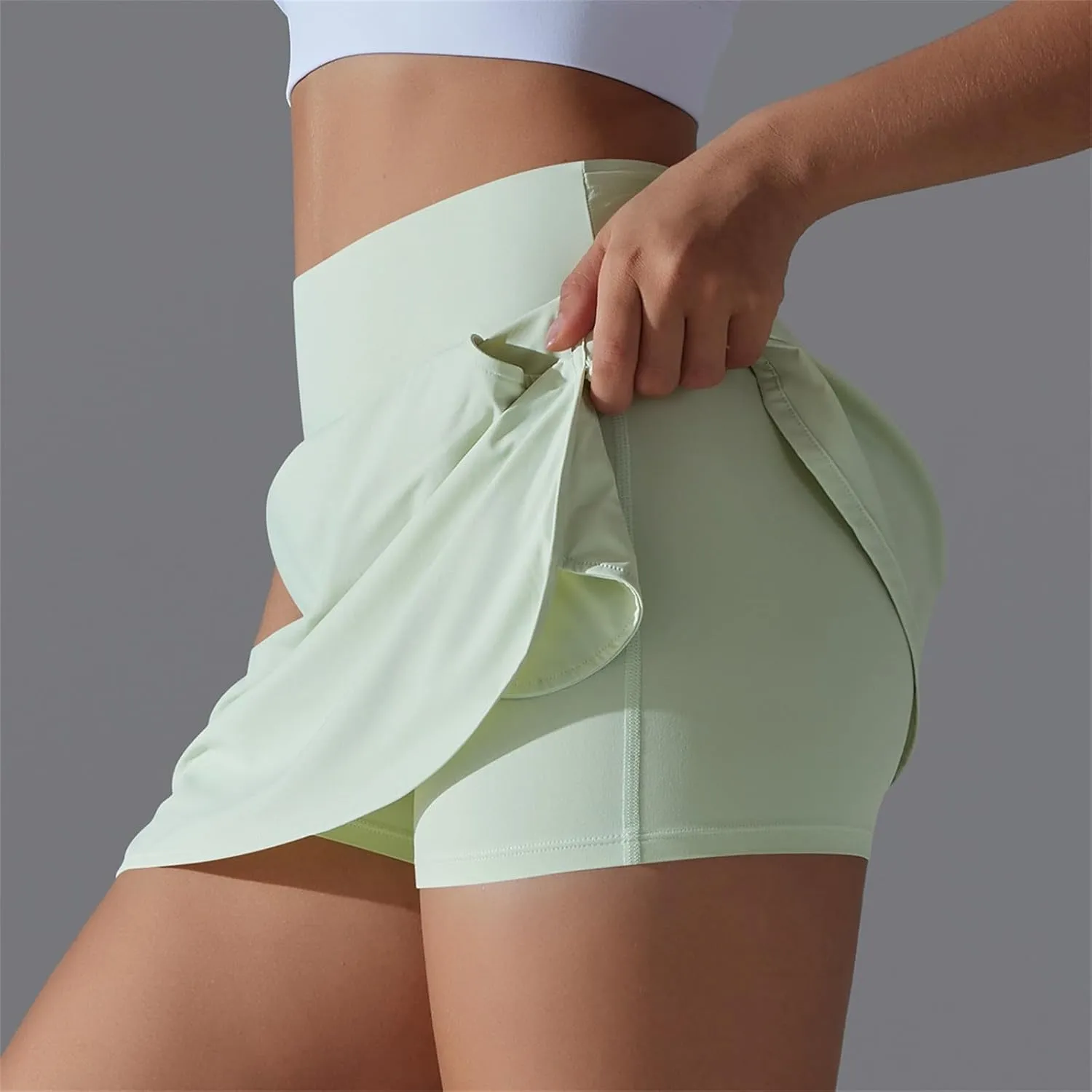 Tennis Skirts Women High Waisted Stretchy Smooth Athletic Skirt Lightweight 2025 Solid Color Sun Protection Skort