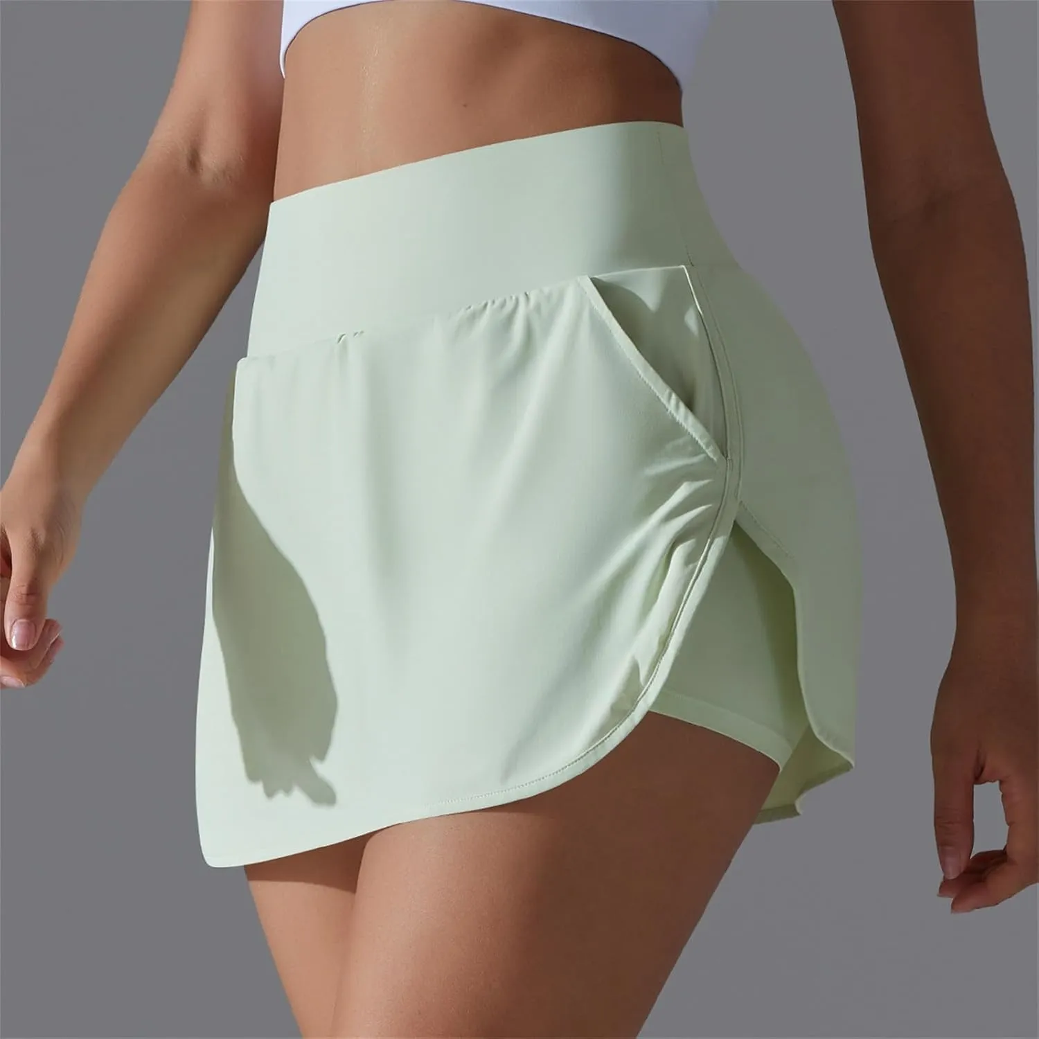 Tennis Skirts Women High Waisted Stretchy Smooth Athletic Skirt Lightweight 2025 Solid Color Sun Protection Skort