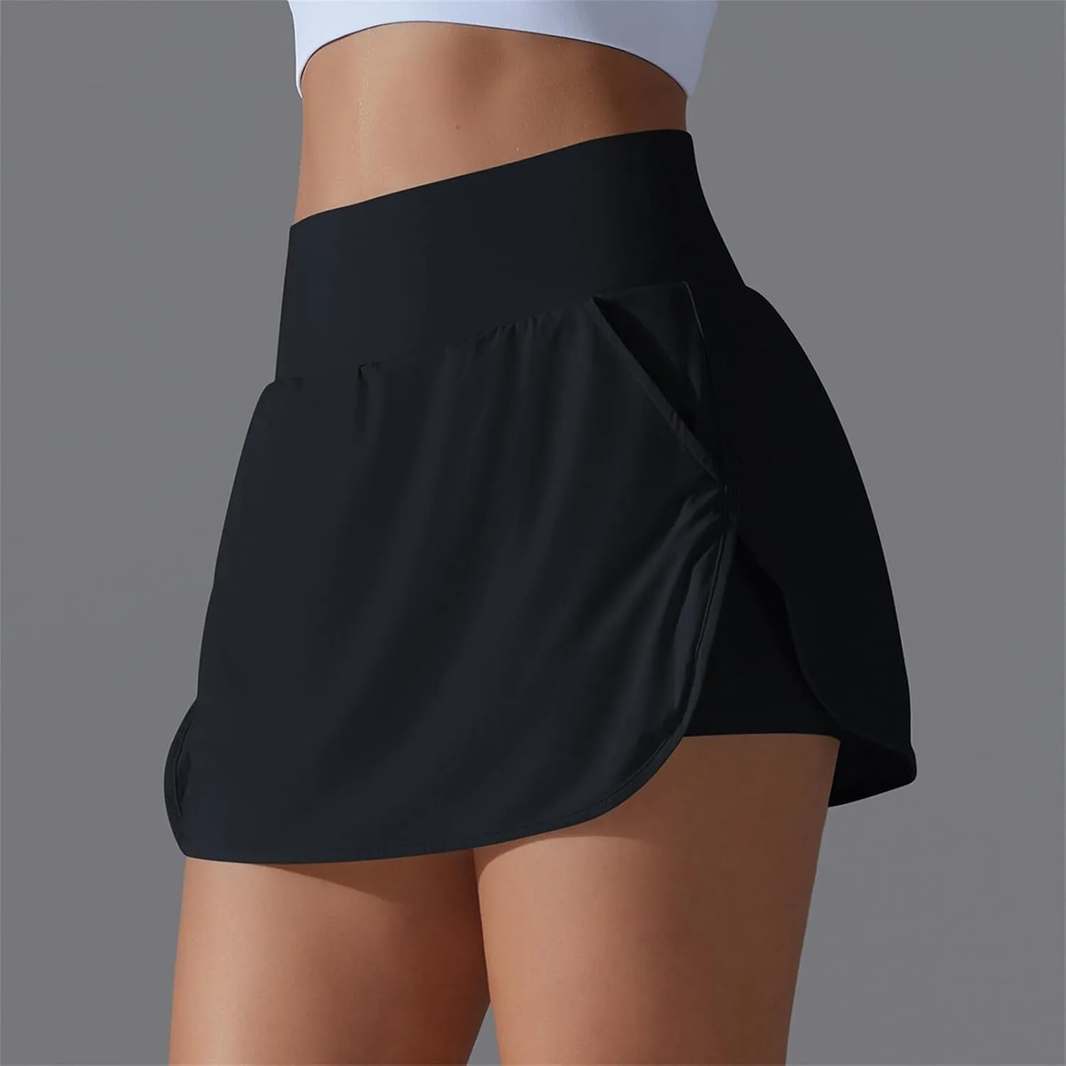 Tennis Skirts Women High Waisted Stretchy Smooth Athletic Skirt Lightweight 2025 Solid Color Sun Protection Skort