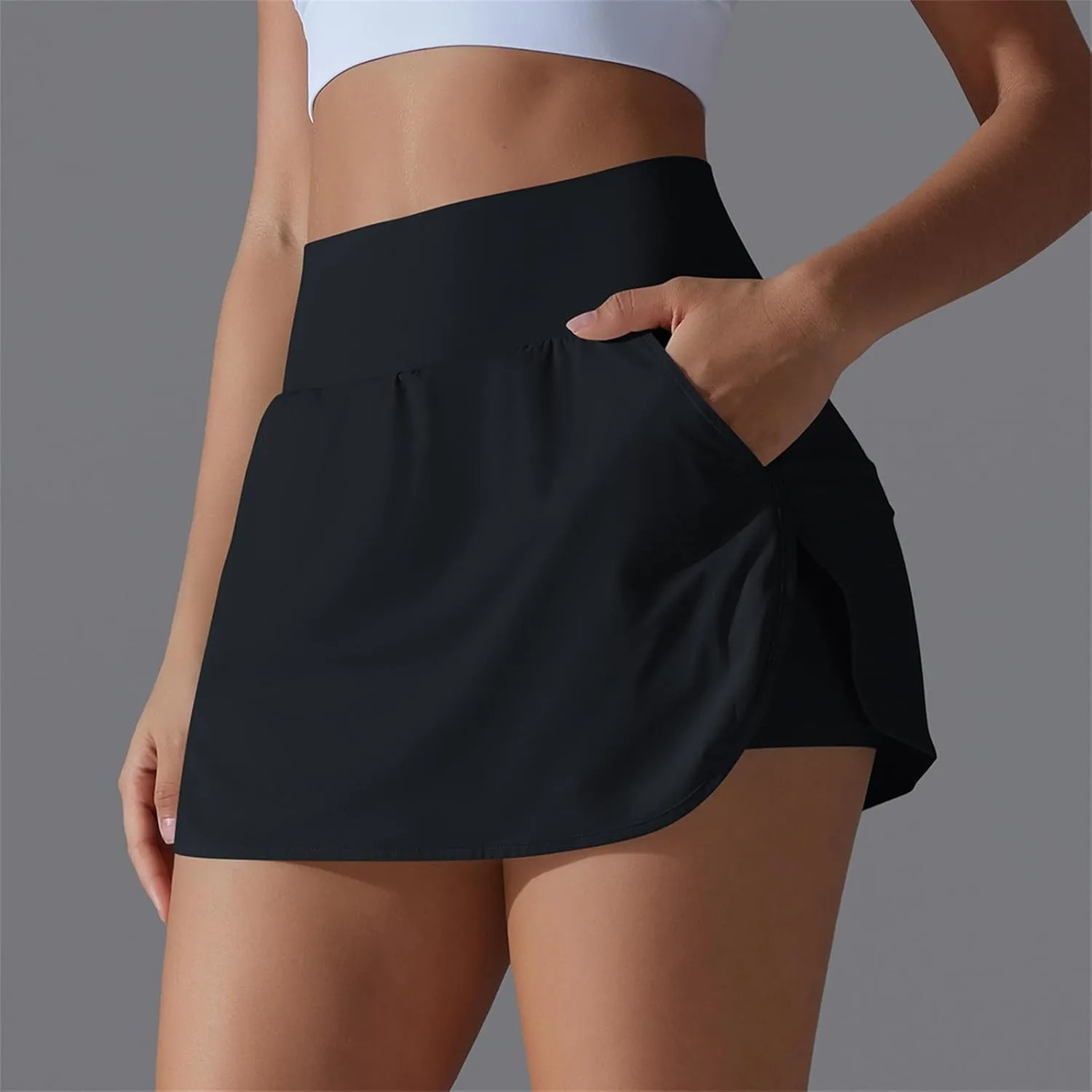 Tennis Skirts Women High Waisted Stretchy Smooth Athletic Skirt Lightweight 2025 Solid Color Sun Protection Skort