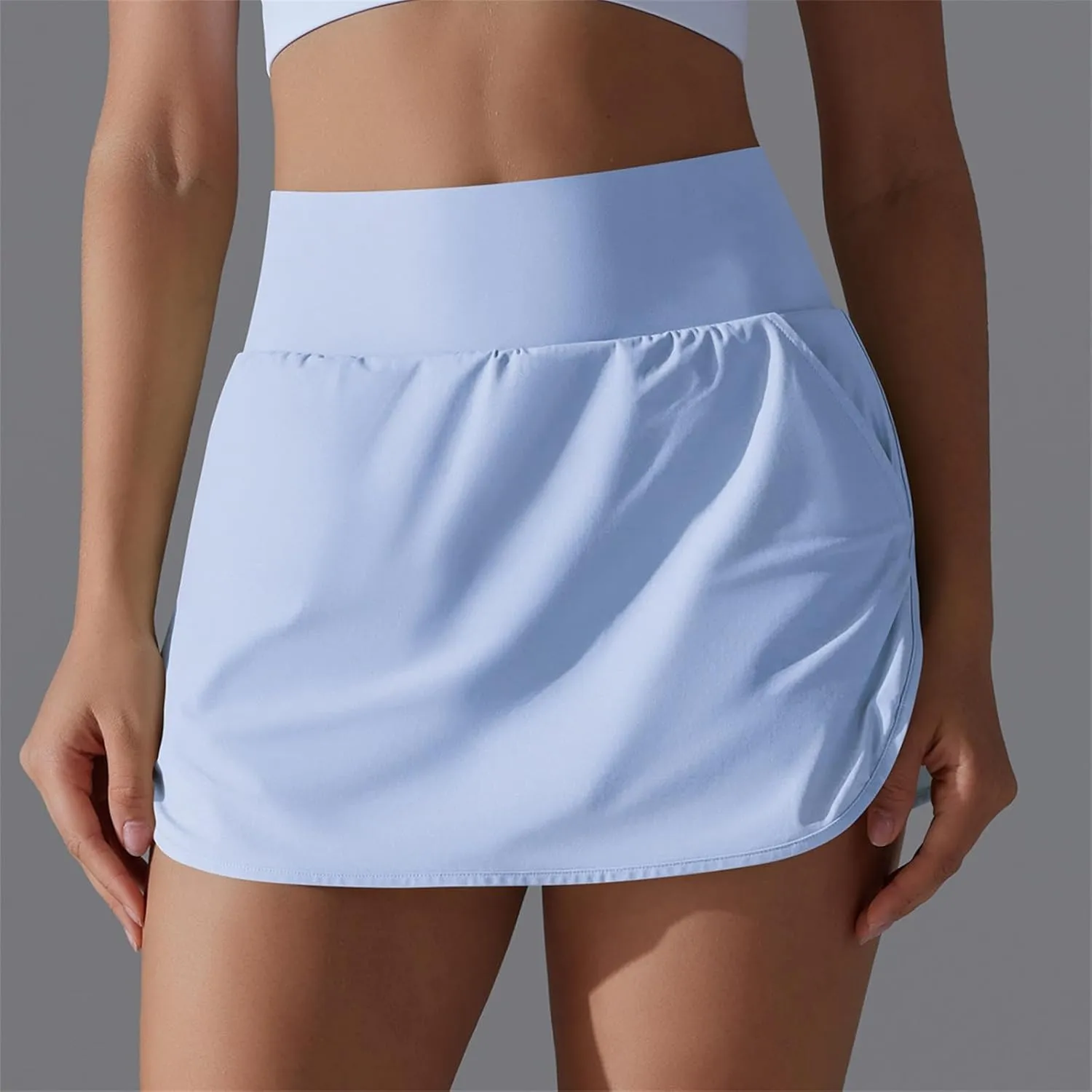 Tennis Skirts Women High Waisted Stretchy Smooth Athletic Skirt Lightweight 2025 Solid Color Sun Protection Skort