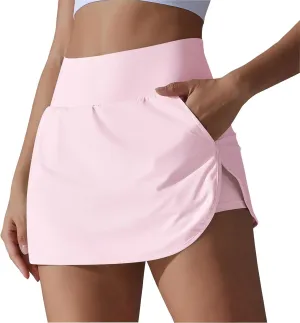 Tennis Skirts Women High Waisted Stretchy Smooth Athletic Skirt Lightweight 2025 Solid Color Sun Protection Skort