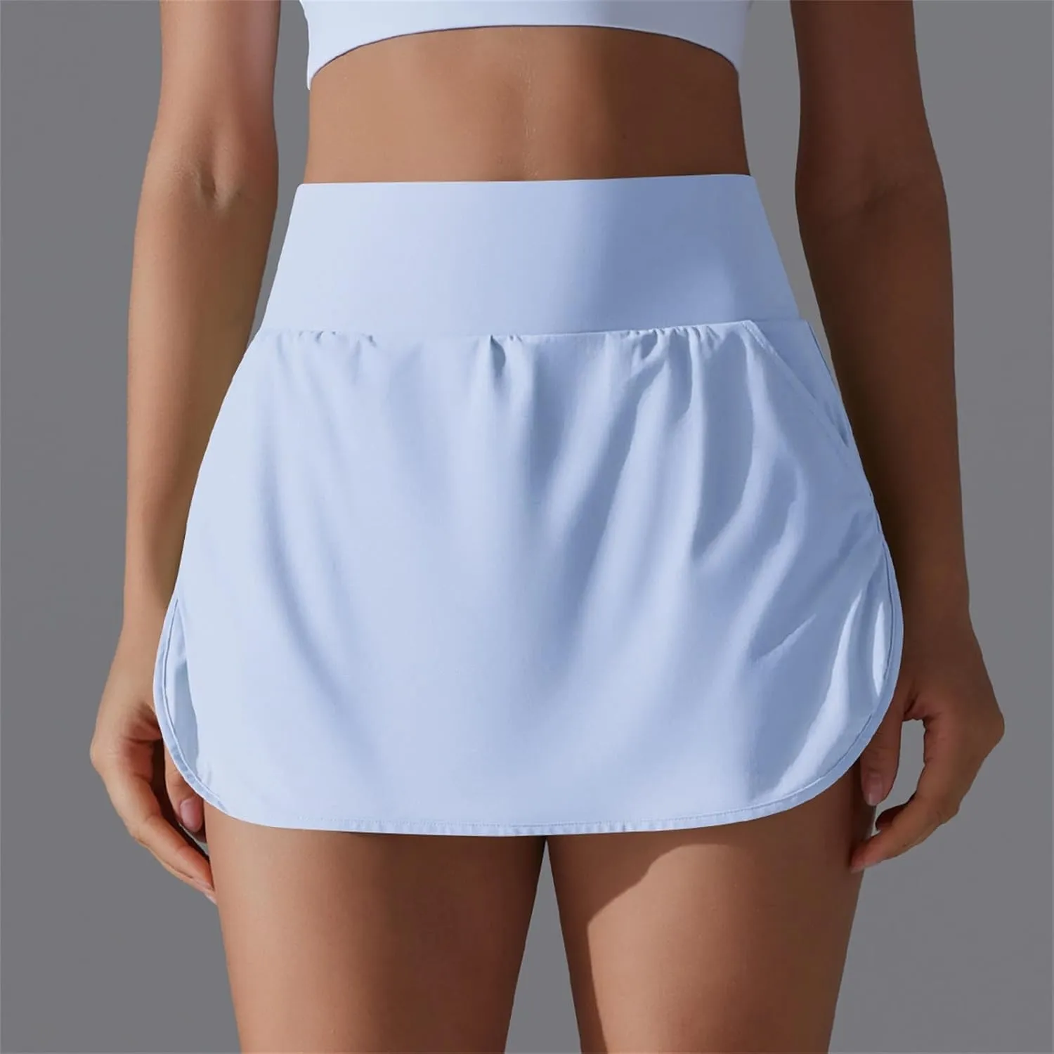 Tennis Skirts Women High Waisted Stretchy Smooth Athletic Skirt Lightweight 2025 Solid Color Sun Protection Skort