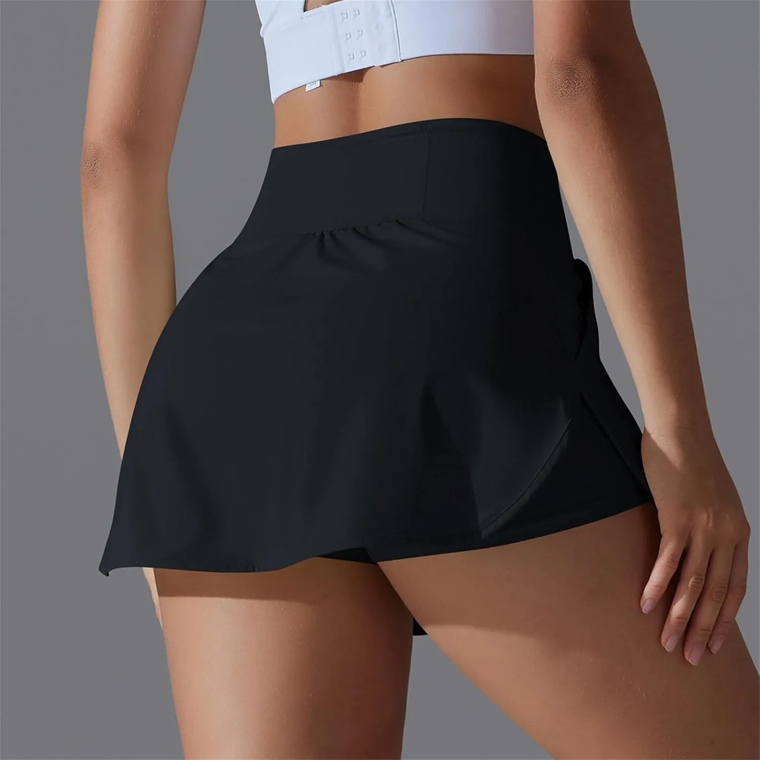 Tennis Skirts Women High Waisted Stretchy Smooth Athletic Skirt Lightweight 2025 Solid Color Sun Protection Skort