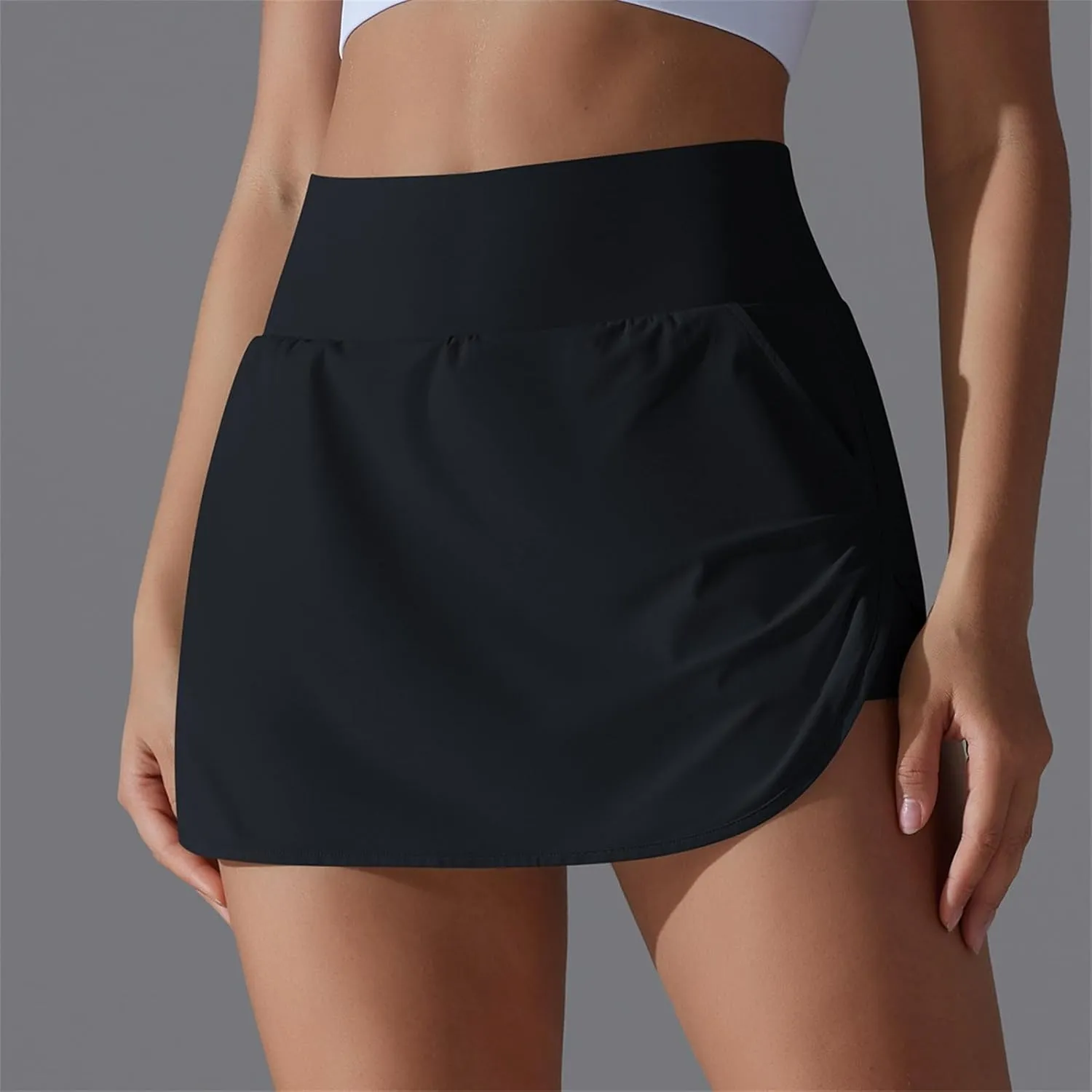 Tennis Skirts Women High Waisted Stretchy Smooth Athletic Skirt Lightweight 2025 Solid Color Sun Protection Skort