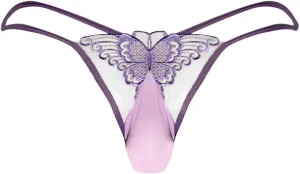 Thongs for Men Men's G String Low Waisted Mesh Mens Underwear Sexy Butterfly U Shaped Bag Comfortable Underwear for Men