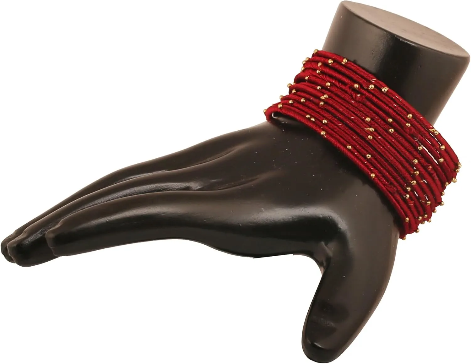 Touchstone Indian Bollywood Mystical Look Hand Woven Faux Silk Thread Golden Balls Gorgeous Color Exotic Designer Jewelry Bangle Bracelets for Women.