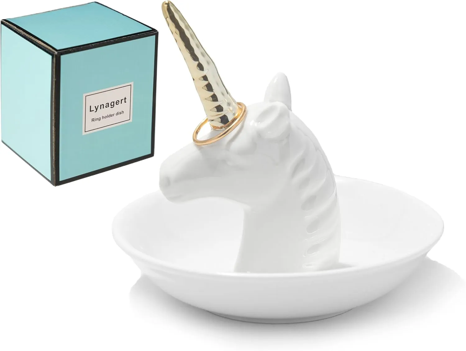 Unicorn Ring Holder Ceramic Jewelry Holder Dish Trinket Tray For Rings Earrings Trinkets Organizer, Christmas Birthday Bridesmaid Gifts for Women