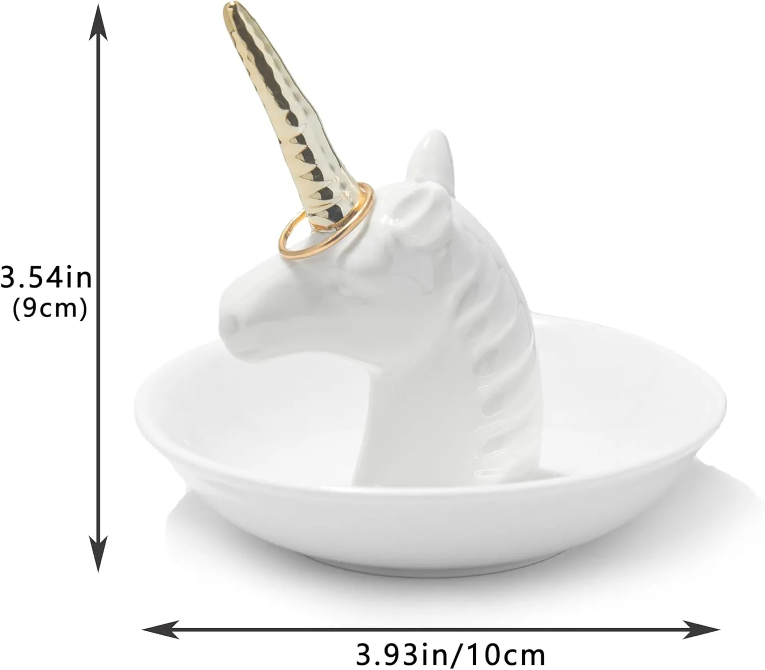 Unicorn Ring Holder Ceramic Jewelry Holder Dish Trinket Tray For Rings Earrings Trinkets Organizer, Christmas Birthday Bridesmaid Gifts for Women