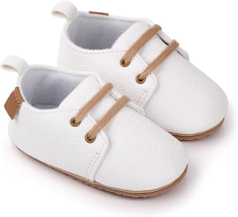 Unisex Baby Soft Sole Leather Sneakers, Reteo Newborn Infant First Walkers Shoes