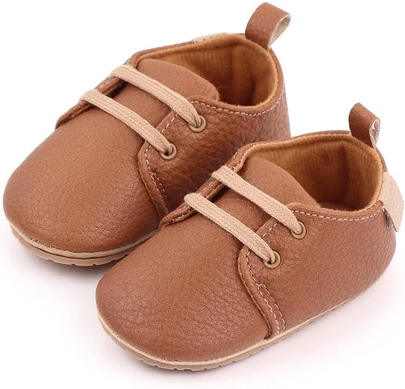 Unisex Baby Soft Sole Leather Sneakers, Reteo Newborn Infant First Walkers Shoes
