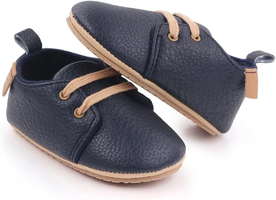 Unisex Baby Soft Sole Leather Sneakers, Reteo Newborn Infant First Walkers Shoes