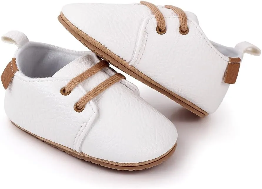 Unisex Baby Soft Sole Leather Sneakers, Reteo Newborn Infant First Walkers Shoes