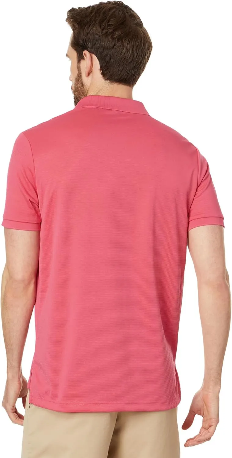 U.S. Polo Assn. Men's Poly Spandex Ottoman Knit Short Sleeve Solid Performance Textured Polo Shirt