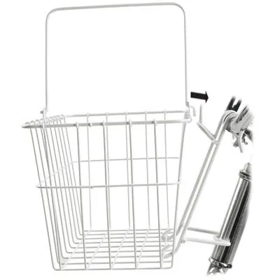 Wald Basket,Frnt,#133,Rmvbl,Wt White,14 1/2 X 9 1/2 X 9 #133 Quick Release Front Basket Wald Baskets