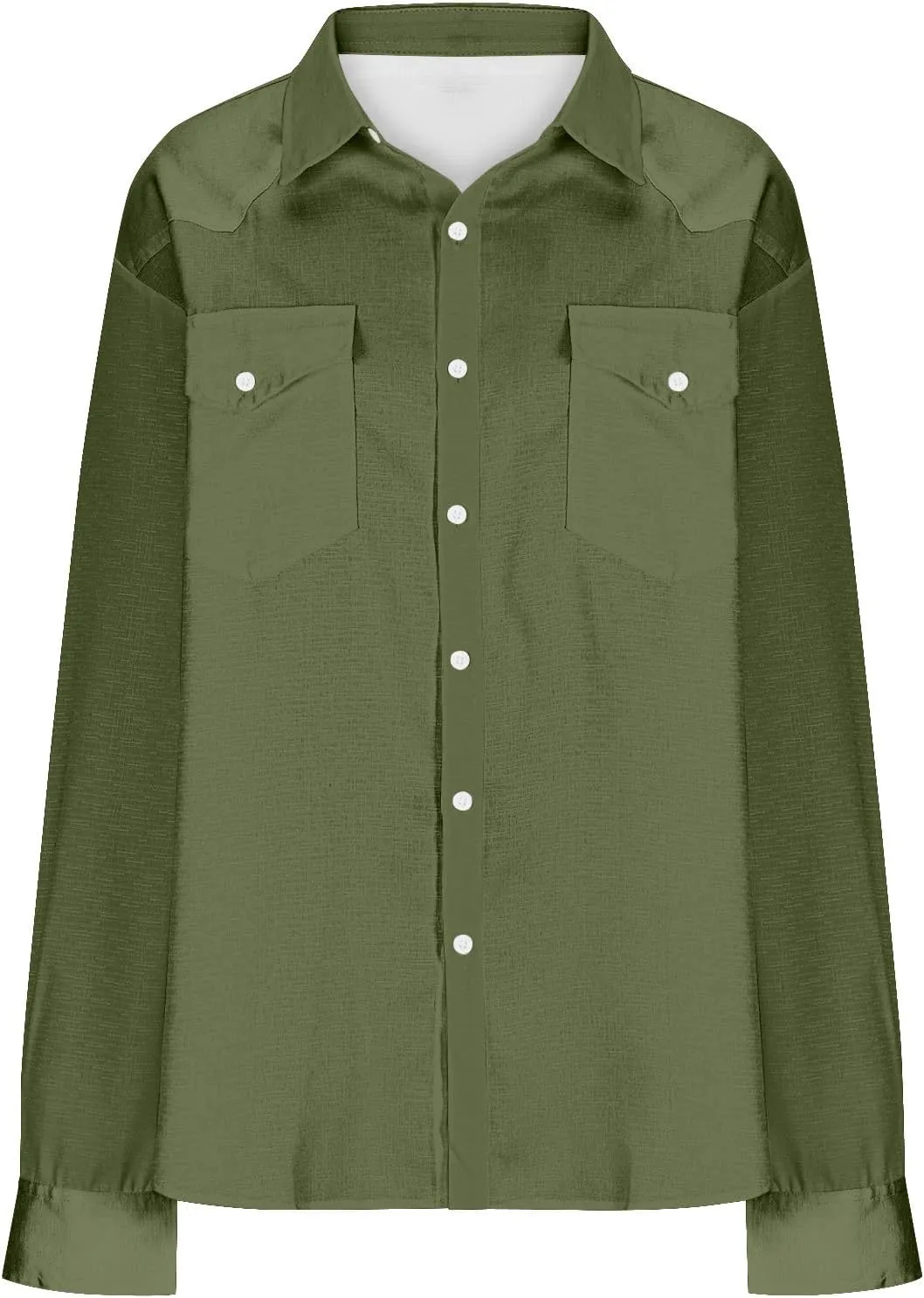 Western Cowboy Shirts for Men Pearl Snap Button Down Cotton Work Tshirt Men's Casual Shirt Jackets with Pockets