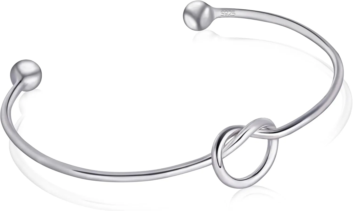 White Gold/Rose Gold Fashion 925 Sterling Silver Bangles Bracelets for Women Dainty Cuff Bracelets Jewelry Gifts for Women