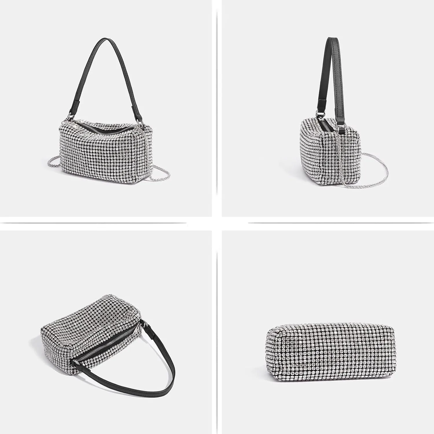 Women Clutch Evening Purses sparkly Handbags Crossbody Diamond Bag with Chain Strap for Party Wedding Engagement