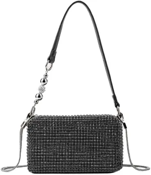 Women Clutch Evening Purses sparkly Handbags Crossbody Diamond Bag with Chain Strap for Party Wedding Engagement