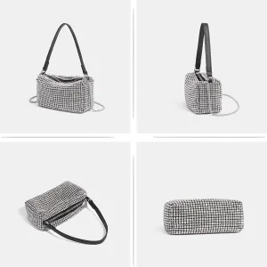 Women Clutch Evening Purses sparkly Handbags Crossbody Diamond Bag with Chain Strap for Party Wedding Engagement