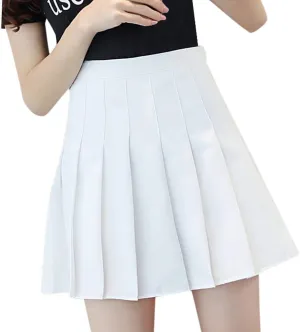 Women Cute Mini Pleated Skirt Summer Preppy Girl Y2k A-Line Skirts Casual Sexy High Waist Tennis Skater Short Skirt
