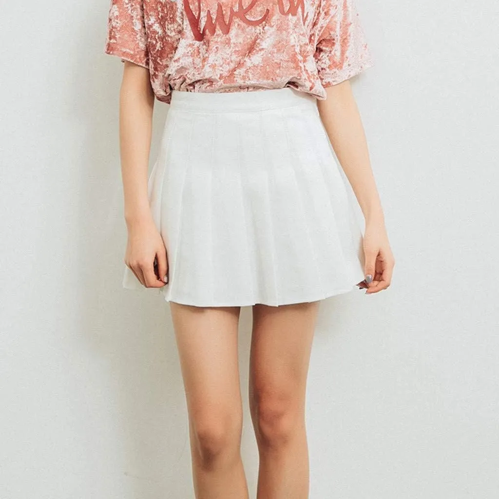 Women Cute Mini Pleated Skirt Summer Preppy Girl Y2k A-Line Skirts Casual Sexy High Waist Tennis Skater Short Skirt