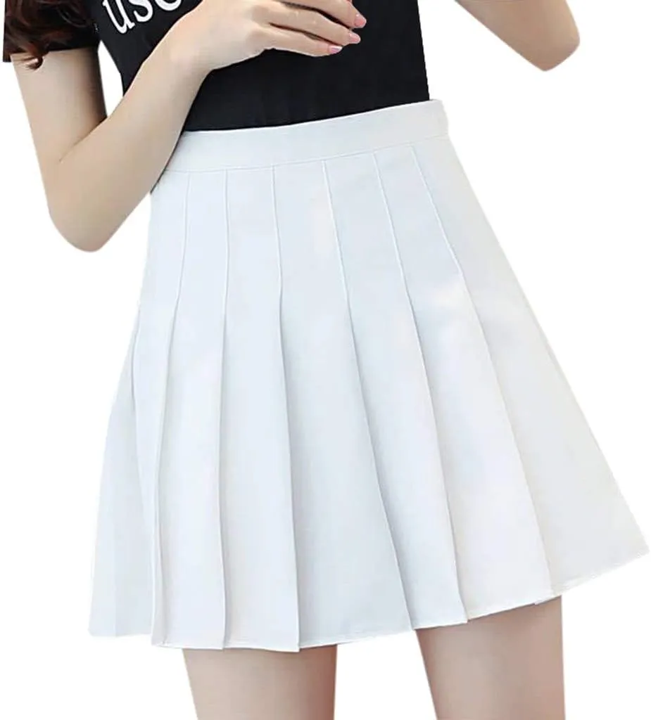 Women Cute Mini Pleated Skirt Summer Preppy Girl Y2k A-Line Skirts Casual Sexy High Waist Tennis Skater Short Skirt