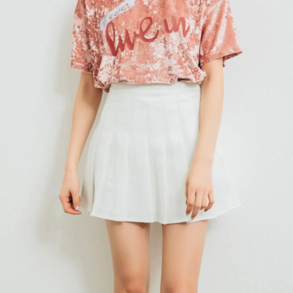 Women Cute Mini Pleated Skirt Summer Preppy Girl Y2k A-Line Skirts Casual Sexy High Waist Tennis Skater Short Skirt