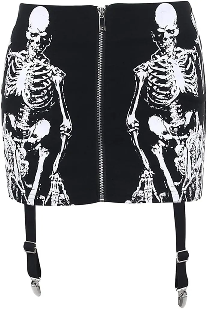 Women Gothic Mini Skirt Fairy Grunge Punk High Waisted A-Line Pleated Skirts Y2k E-Girl Long Maxi Skirt