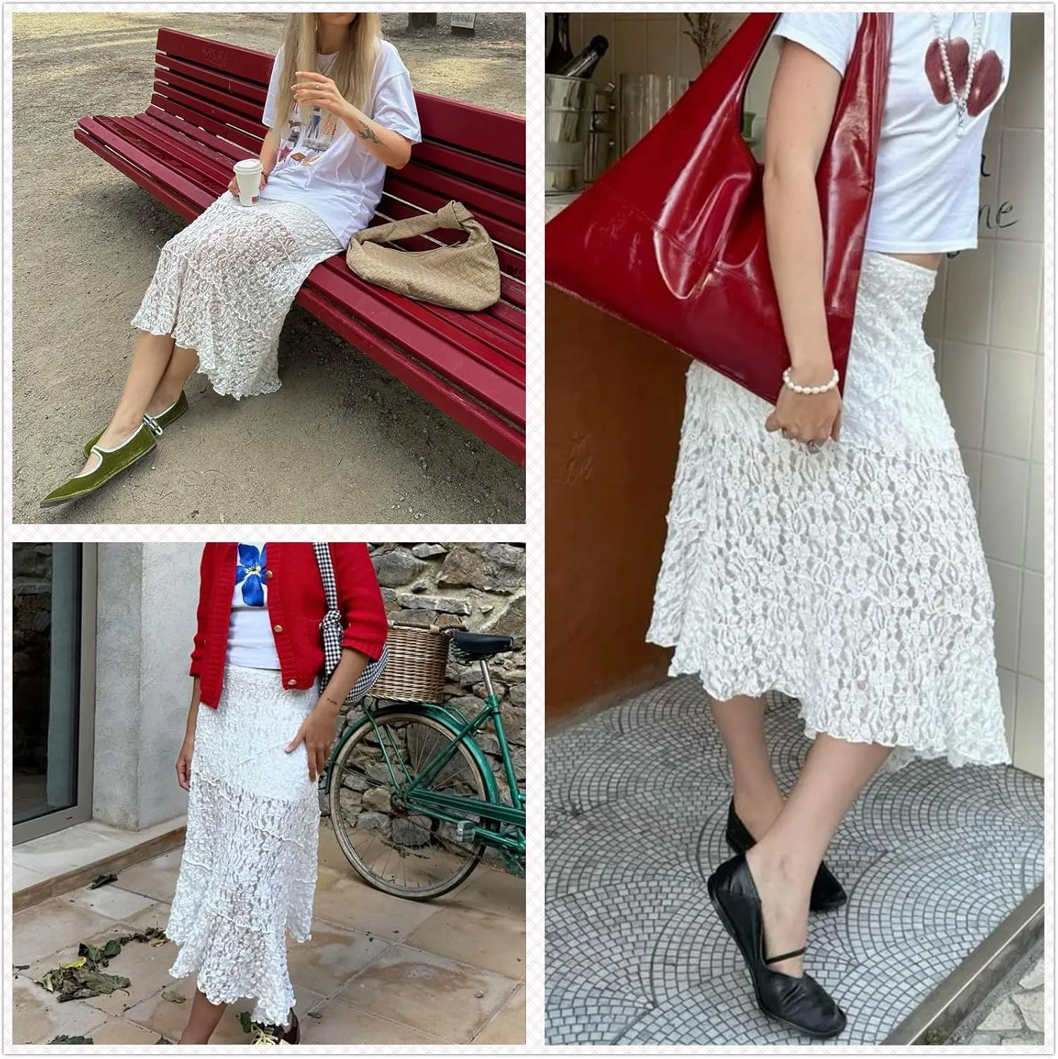 Women Lace Maxi Skirts Sexy Sheer Mesh Bodycon Long Skirts High Waist Summer Cover Up Beach Skirts