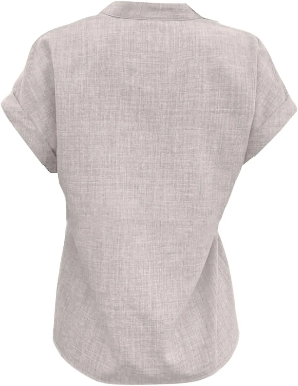 Women Linen Shirts Short Sleeve V Neck Linen Tops Summer Fashion Clothes Women Cropped Petite Causal Business Blouse