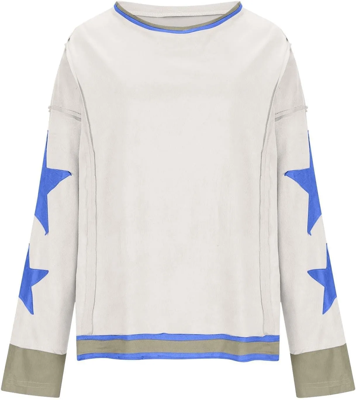 Women Oversized Sweatshirt Long Sleeve Crewneck Cotton Hoodies Free A Star Tee Shirts Y2K 2024 Fall Pullover Clothes