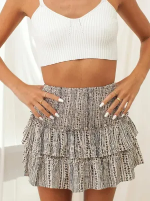 Women Preppy Swing Y2K Mini Skirt Floral Pleated High Waist Tiered Ruffle Skirt Summer Fairycore Skirts Cottagecore Clothing