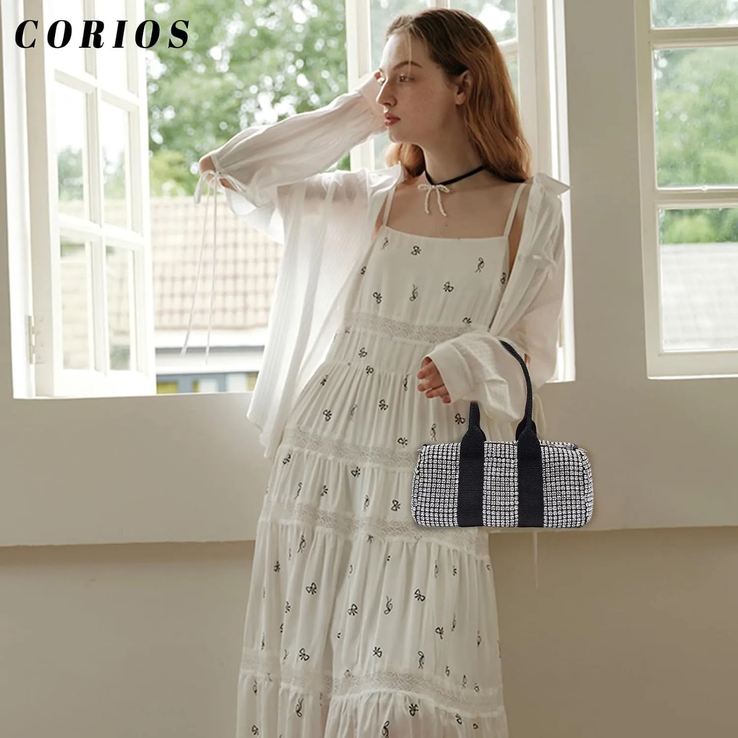 Women Rhinestone Evening Bag Bling Crystals Clutch Bag Bridal Wedding Purse Sparkling Handbag Shoulder Bag