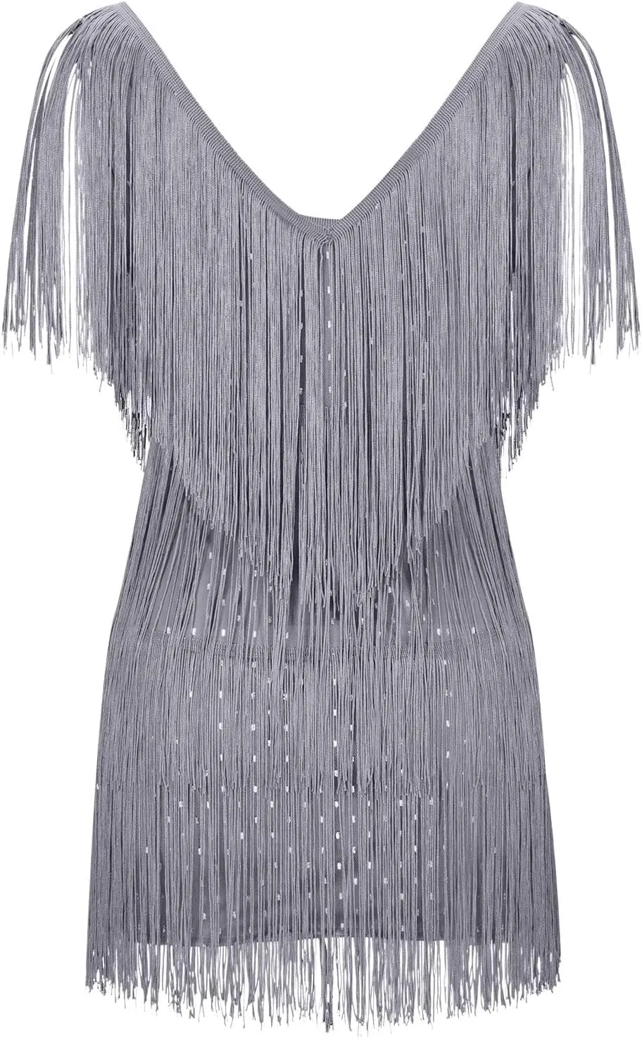Women Tassel Sequin Dress V Neck Glitter Flapper Dresses Fringe 2025 Sparkly Club Evening Party Bodycon Plus Size