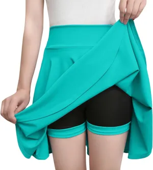 Women Tennis Skirt Pleated Casual Mini High Waist Built-in Shorts Skater Madi Skirts Performance Athletic Skort Dress