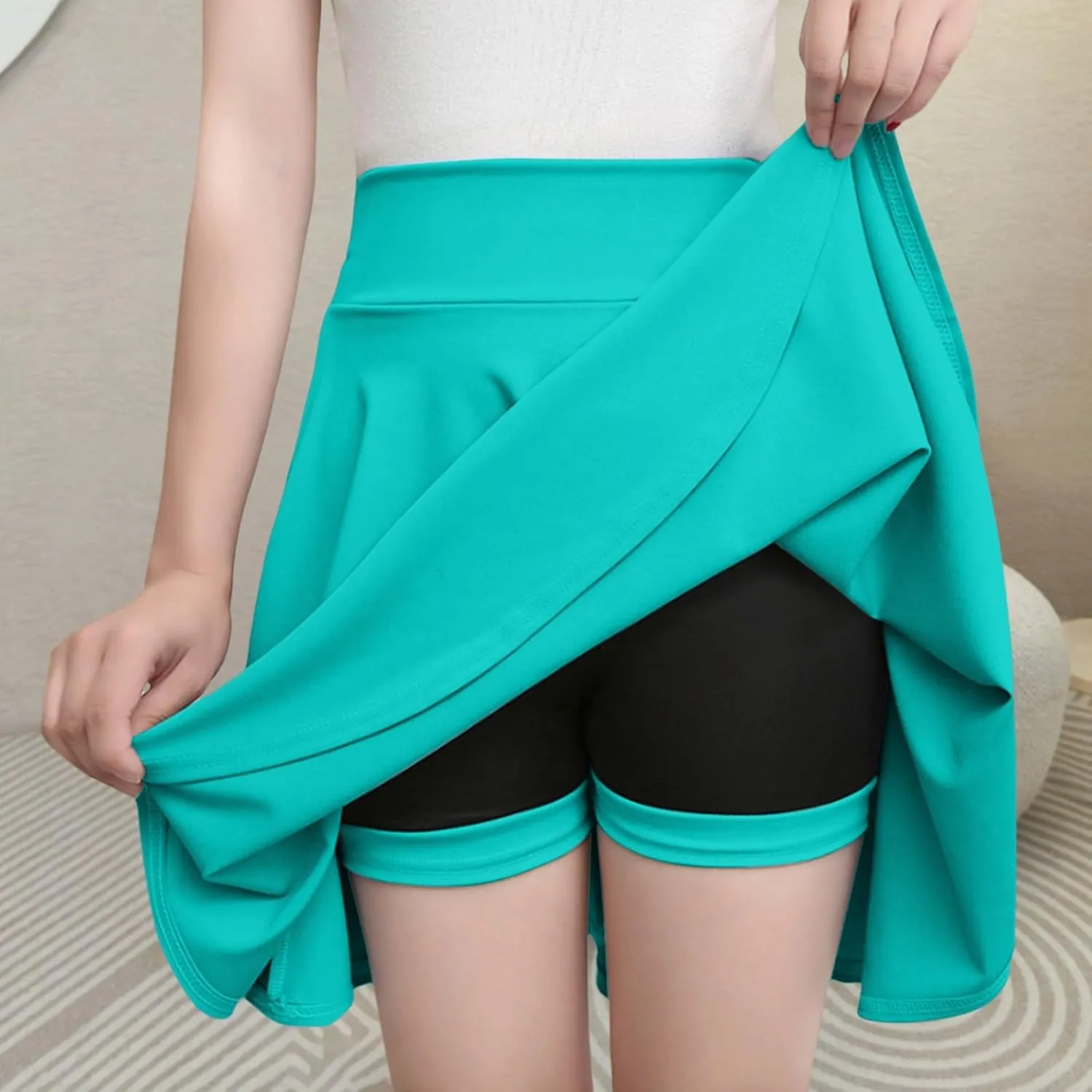 Women Tennis Skirt Pleated Casual Mini High Waist Built-in Shorts Skater Madi Skirts Performance Athletic Skort Dress