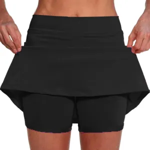 Women Tennis Skirt with Shorts High Waisted Stretchy Golf Skorts with Pockets Casual Athletic Skirts