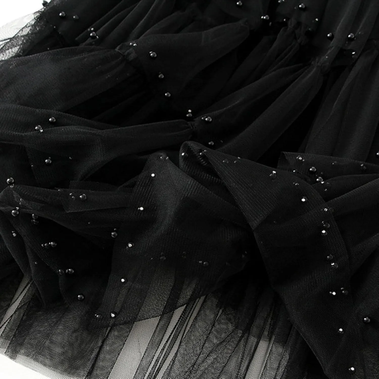 Women's A Line Tulle Party Dinner Tutu Skirt Brown Stretchy High Waisted Flared Skirt Girls Dark Skirt