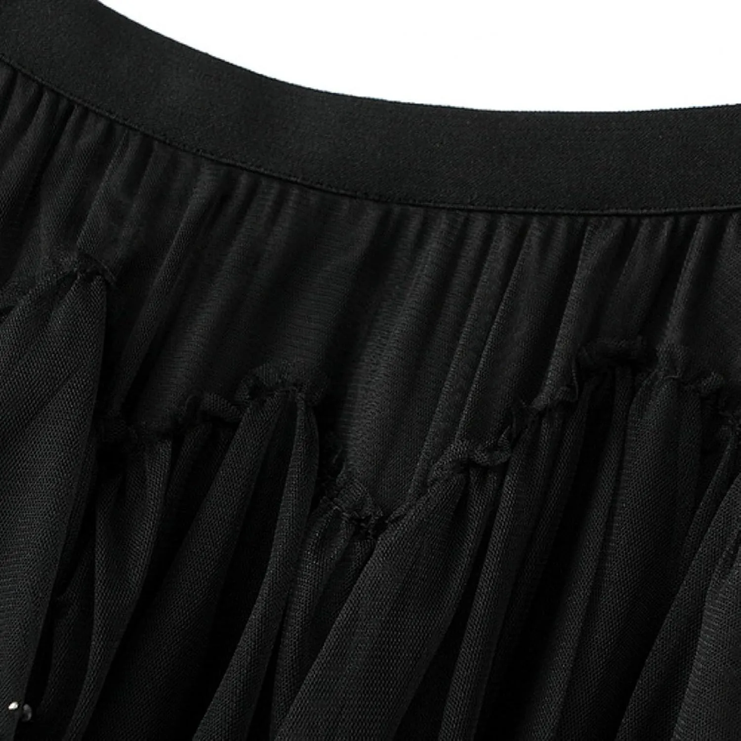 Women's A Line Tulle Party Dinner Tutu Skirt Brown Stretchy High Waisted Flared Skirt Girls Dark Skirt